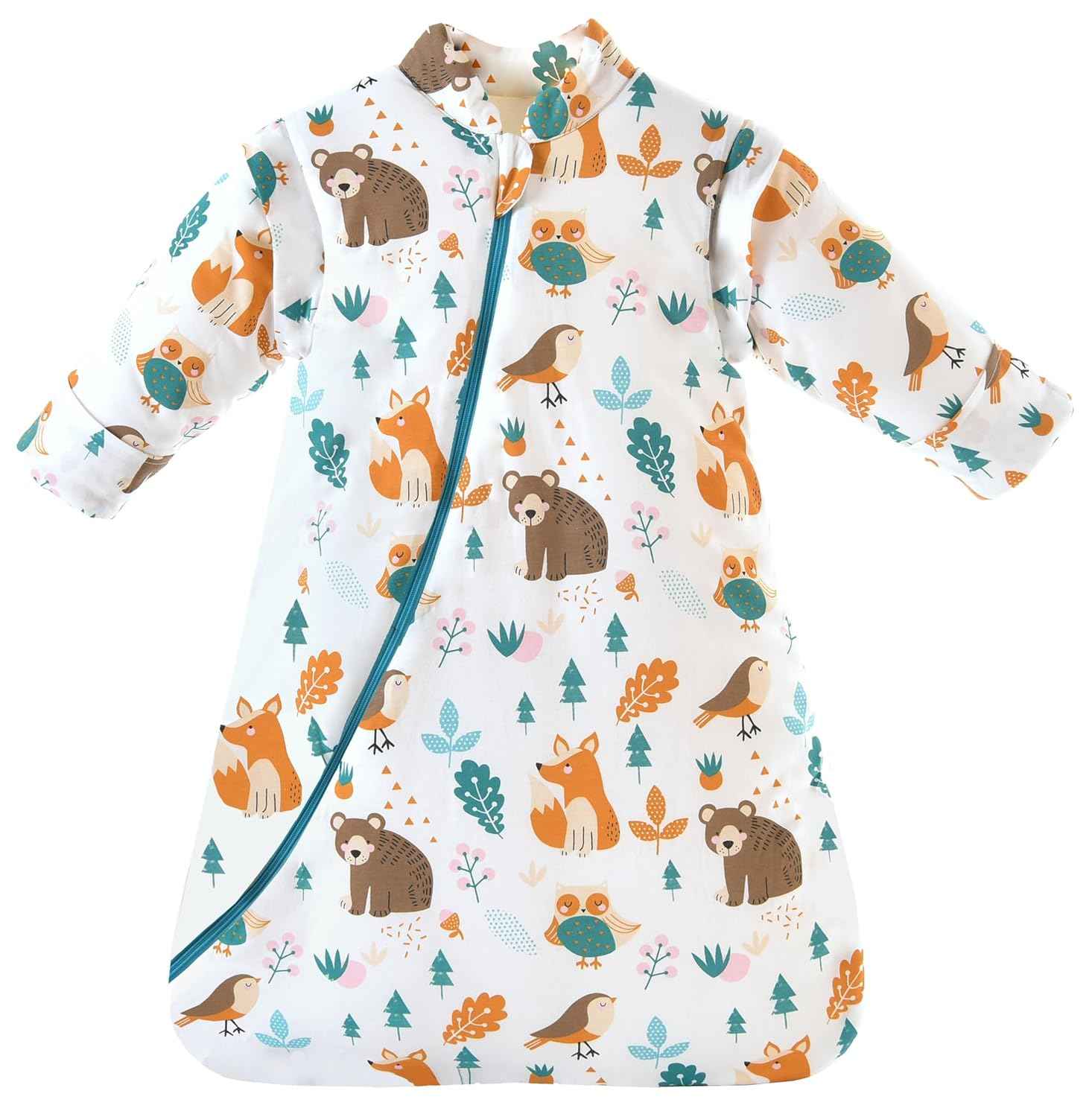 Chilsuessy Baby Sleeping Bag Winter, Removable Sleeves, Warm Lined 3.5 Tog Winter Sleeping Bags, Boys/Girls Sleeping Bag for Toddlers from 6 Months to 6 Years