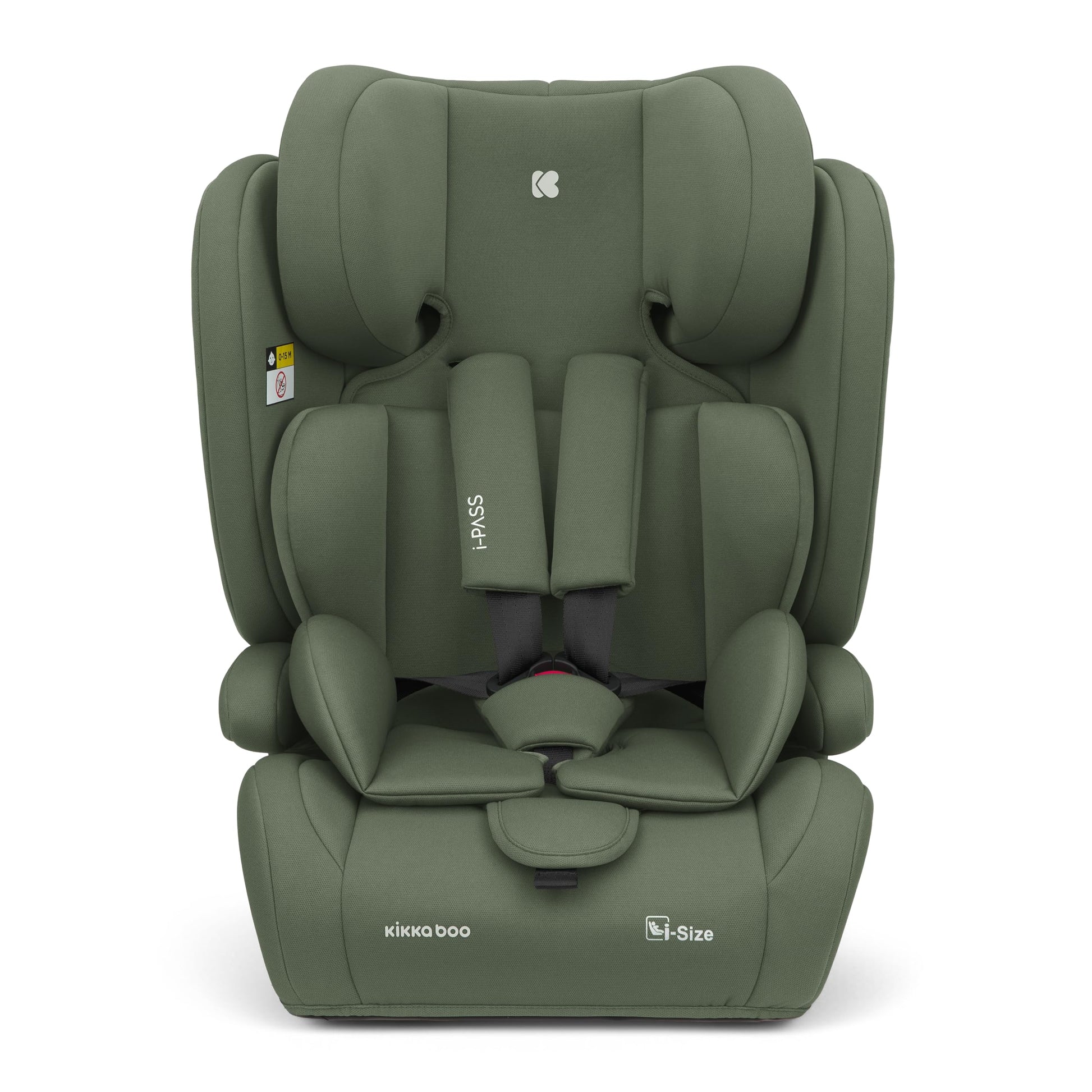 KikkaBoo i-Pass, Kindersitz 9–36 kg, Gruppe 1/2/3 Auto Kindersitz für Kinder 76–150 cm (15 Monate – 12 Jahre), i-Size, 13-fach verstellbare Kopfstütze, Schwarz - Meloni2