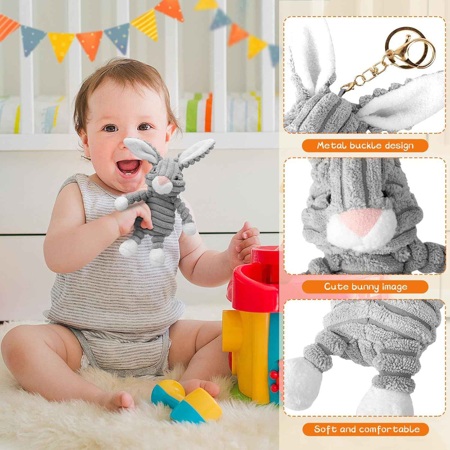 Gobesty Neugeborenen Geschenkkorb, Baby Geschenke zur Geburt, 7 in 1 Baby Geschenkset Geburt mit Babydecken, Baby Dreieckstuch, Plüschtiere, Grußkarten, Geburtskarten, Socken, Geschenkboxen Körbe