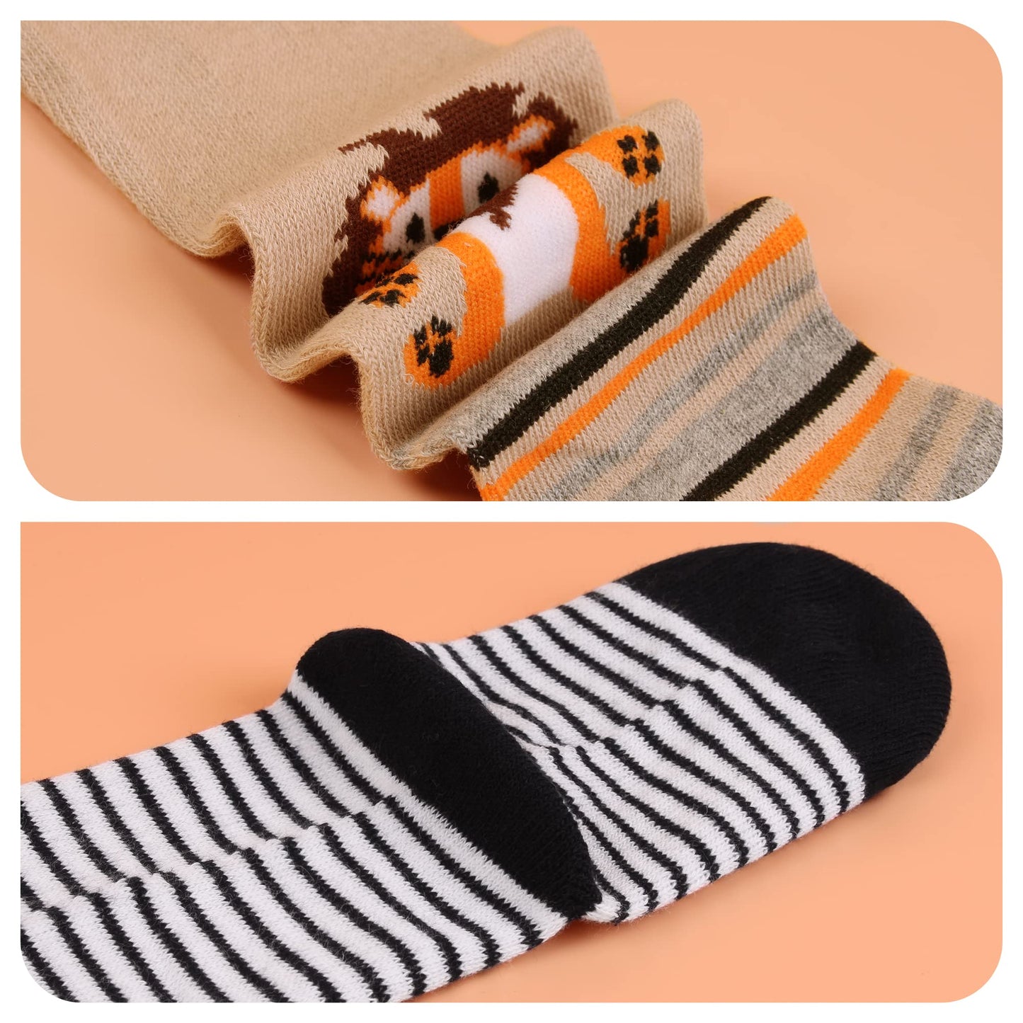 L&K-II Pack of 4 Baby Tights for Baby Boys with Dog Lions Monkeys Bears and Car Motif 2760