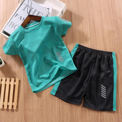 Kinder Trainingsanzug Jungen Set 2-Teilig Jogginganzug Sommer Schnelltrockend Casual Klamotten