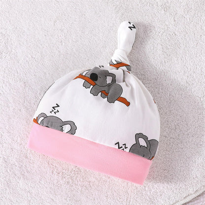 Himllauen Baby Jungen Mädchen 3-teiliges Set Koala Print Body + Hose + Hut Baby Set Kleinkind Kleidung Niedliche Outfit