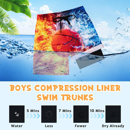 Fanient Badehose Jungen Schwimmshorts - 2 in 1 Badeshorts mit Kompression Liner für optimalen Komfort
