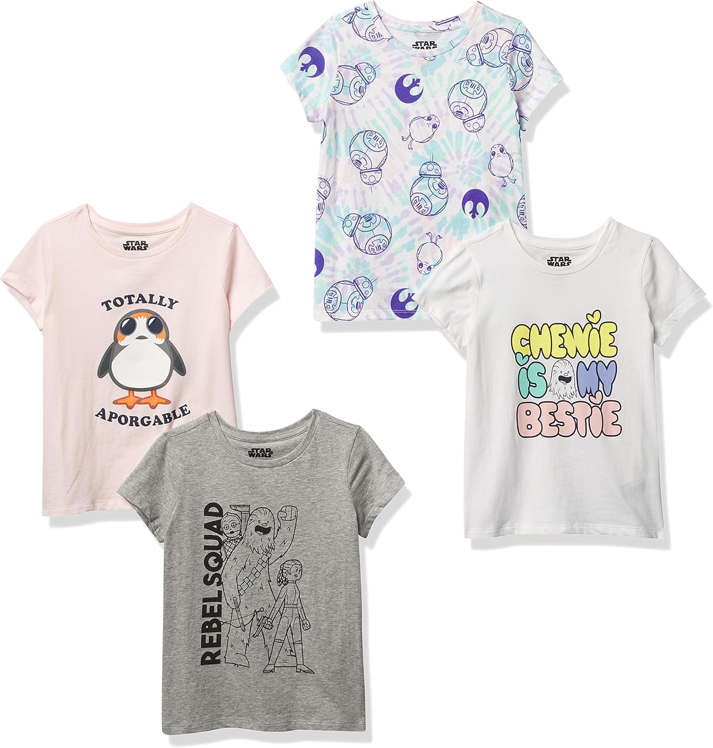 Essentials Disney | Marvel | Star Wars | Frozen | Princess Mädchen Kurzärmelige T-Shirts, Multi-Packs