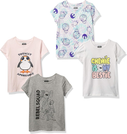Essentials Disney | Marvel | Star Wars | Frozen | Princess Mädchen Kurzärmelige T-Shirts, Multi-Packs