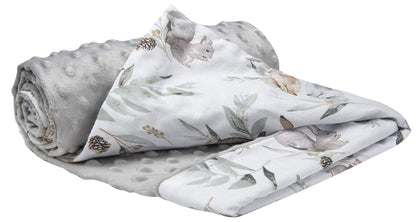 Medi Partners Babydecken Baby 100% Baumwolle Krabbeldecke Babydecke 75x100cm doppelseitig Kinderbett Minky Kuscheldecke Kinderwagen (REH mit grauem Minky)