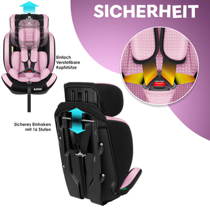 KIDIZ® Autokindersitz Triangle Premium Kindersitz Kinderautositz | Autositz Sitzschale | 9 kg - 36 kg 1-12 Jahre | Gruppe 1/2/3 | universal | zugelassen nach ECE R129/03 | mit Isofix