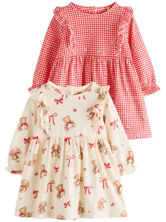 NEXT Baby Mädchen Jersey-Kleid, 2er-Pack