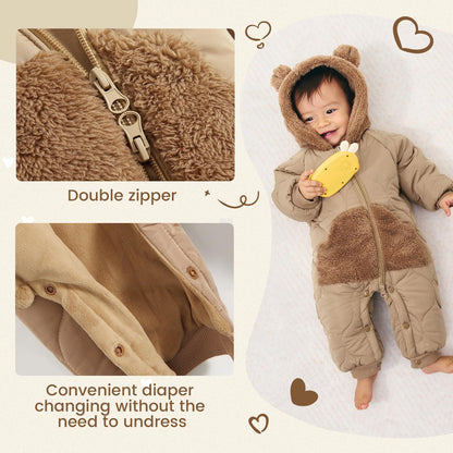 Baby Schneeanzug, Baby Jungen Mädchen Winter Overall Strampler Neugeborenen Schnee Overall für 3-24 Monate