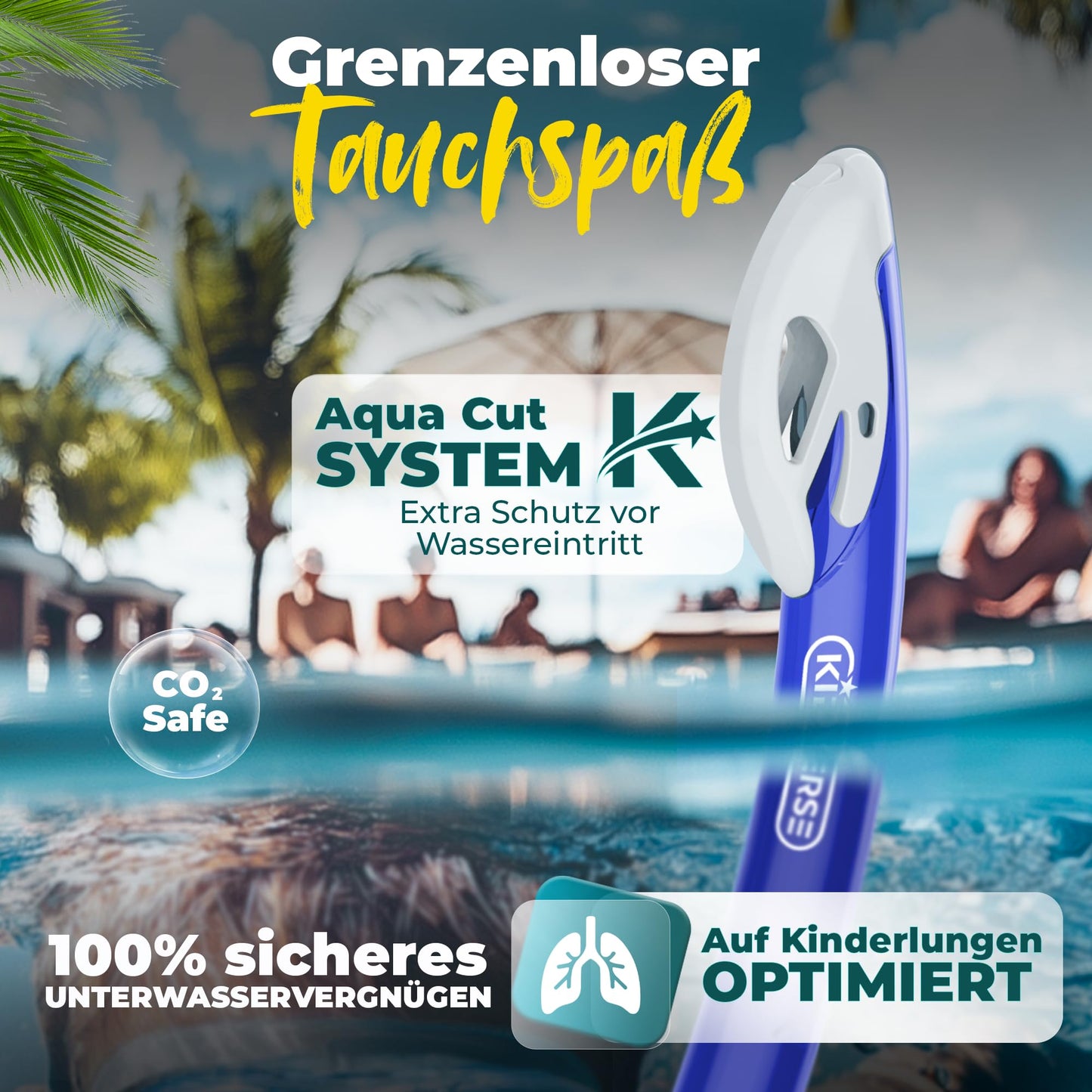 KIDVERSE Schnorchelset Kinder - Taucherbrille mit Schnorchel - Panorama Taucherbrille mit Nase - Kindertaucherbrille Alternative Schnorchelmaske