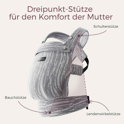 Momcozy Babytrage aus 100% Baumwolle – Baby Carrier für Kleinkind (3-24 Monate, 3,2-20 kg) · Ergonomische M-Position · X-Rücken · Taillengurt 64-127cm, Khaki