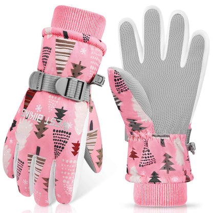 CYCLESPEED Kinder Winddicht Winterhandschuhe Warm Skihandschuhe Wasserdicht für 4-12 Jahre Mädchen Jungen Fahrradhandschuhe Outdoor Snowboarding