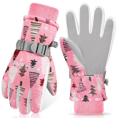 CYCLESPEED Kinder Winddicht Winterhandschuhe Warm Skihandschuhe Wasserdicht für 4-12 Jahre Mädchen Jungen Fahrradhandschuhe Outdoor Snowboarding