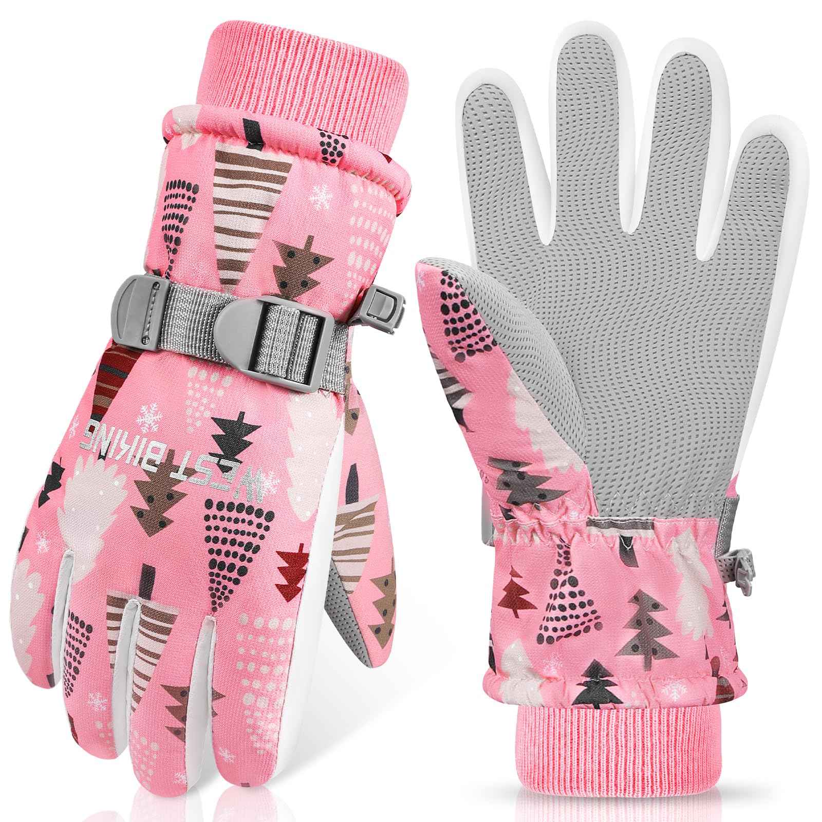 CYCLESPEED Kinder Winddicht Winterhandschuhe Warm Skihandschuhe Wasserdicht für 4-12 Jahre Mädchen Jungen Fahrradhandschuhe Outdoor Snowboarding
