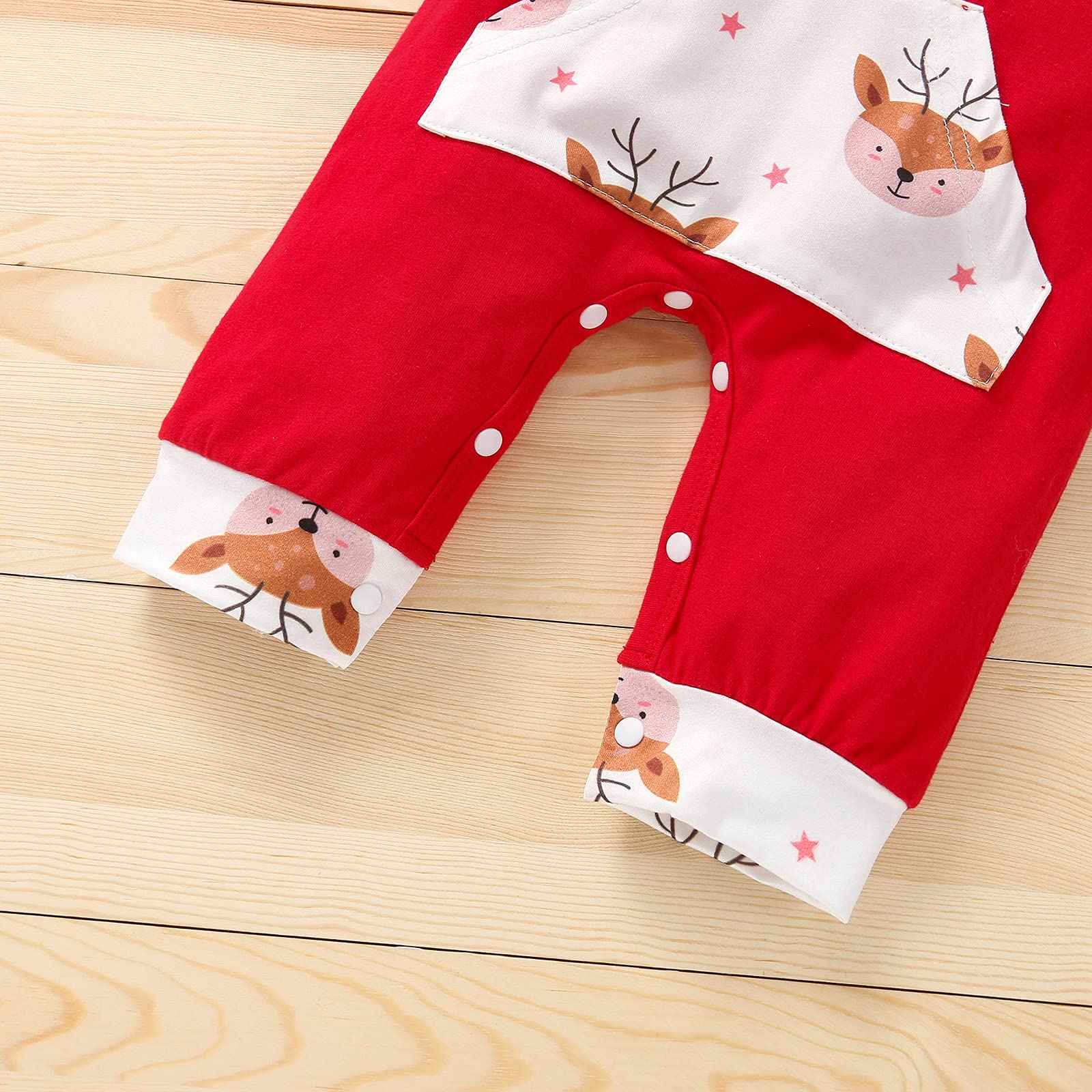Geagodelia Baby Boys Girls Romper Jumpsuit Christmas Outfit Clothing Christmas Outfit Baby Clothes Sleep Romper Newborn Soft Baby Set My First Christmas