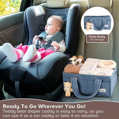 Baby Windel Caddy Organizer für Wickelauflage, Aufbewahrungskorb für Windeln und Tücher, Geschenk für Babyparty, Autowagen Organizer, Kindergarten Windel Organizer, Laptop