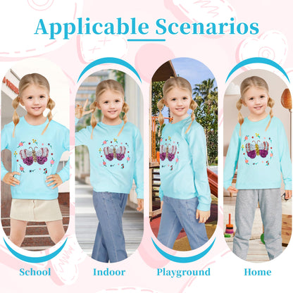 Baogaier Sweatshirt Mädchen Pullover Baumwolle Leichtgewicht Casual Sport Langarmshirt Pailletten Pelzig Tierdruck Kinder Kleidung Langarm Rundhalsausschnitt Tops 2-7 Jahre, Gr.92-122