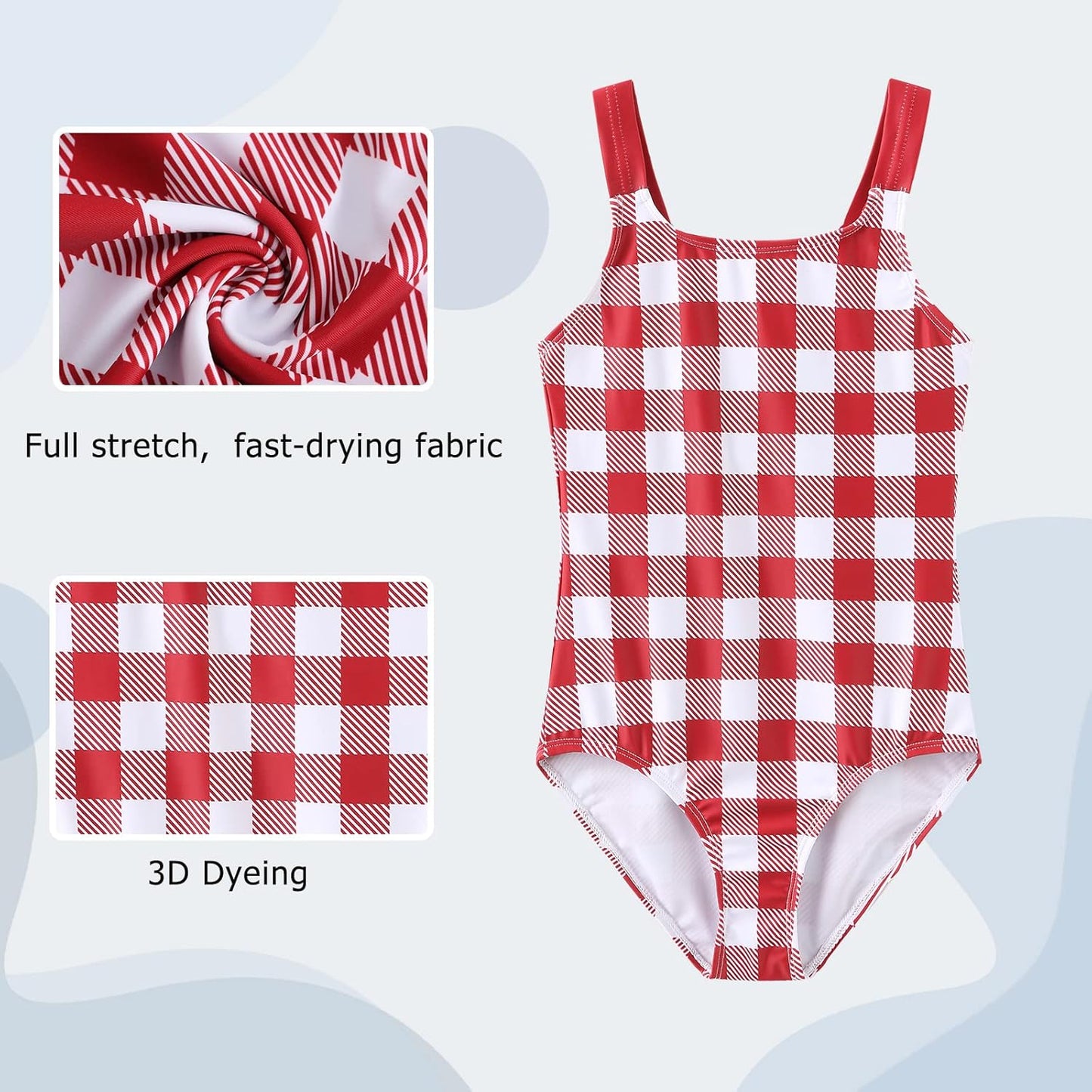 Swimsuit Girls Children One-Piece Swimwear Girls Teenagers Hawaii Elastic Wide Straps Swimsuit 110-164 / 6-16 Years