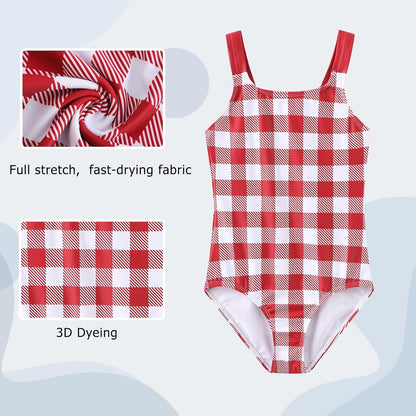 Swimsuit Girls Children One-Piece Swimwear Girls Teenagers Hawaii Elastic Wide Straps Swimsuit 110-164 / 6-16 Years