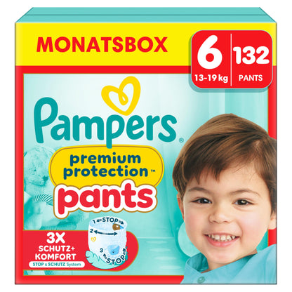 Pampers Premium Protection Pants Größe 4, 168 Windeln, 9kg-15kg, Mit 360° Passform und 2x breiteren Bündchen als vorher für unseren besten Komfort & Schutz