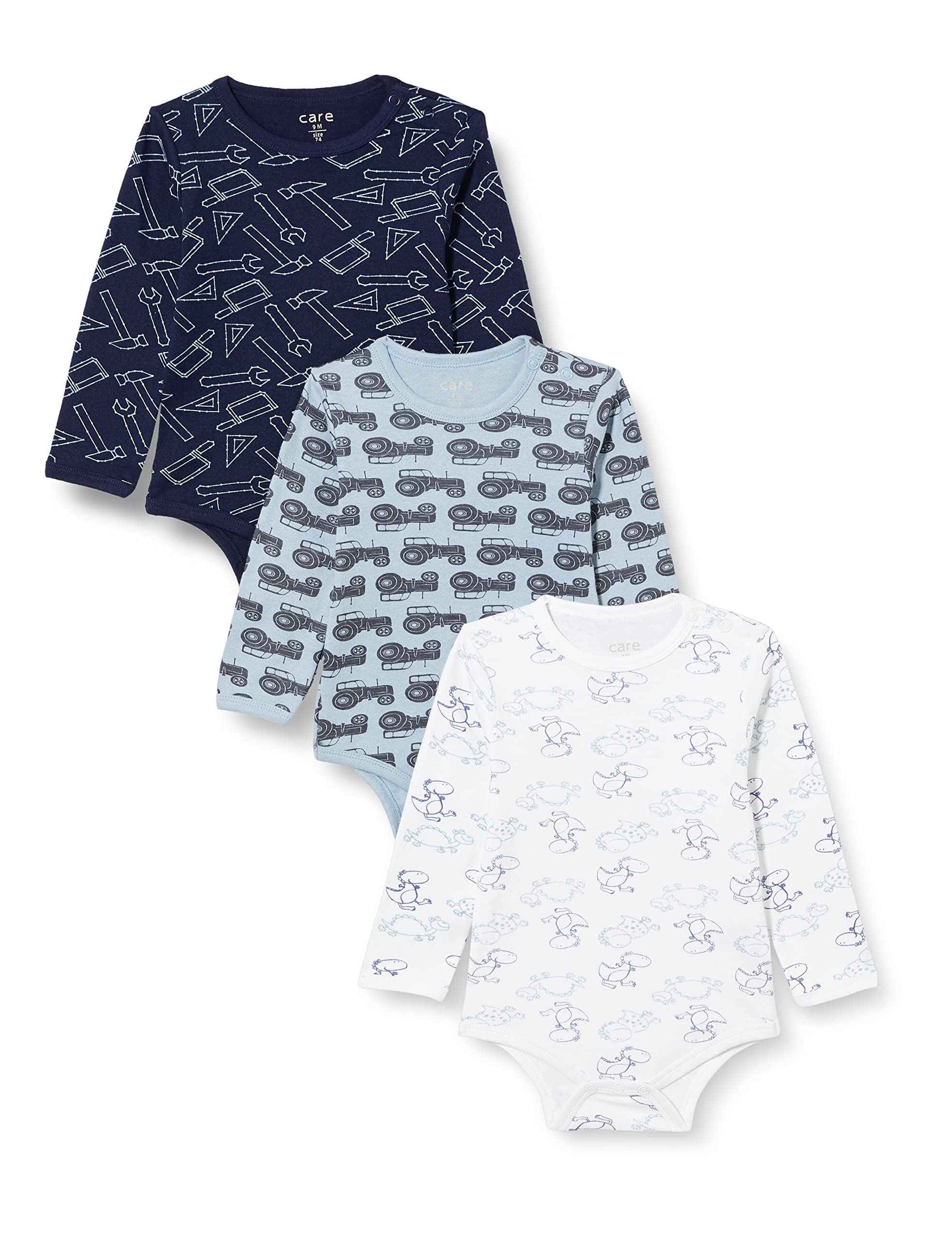 Care Unisex Baby Bodysuit, Long-Sleeved, 100% Cotton (Pack of 3 and 6)