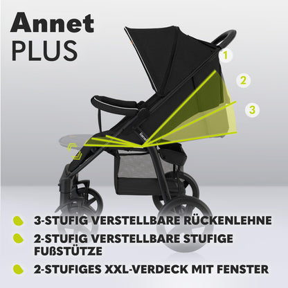 LIONELO Annet Plus Buggy up to 22 kg with Reclining Function, Small Folding Pushchair with Accessories, EVA Foam Wheels, Mosquito Net, Foot Cover Drink Holder, Basket Dreamin