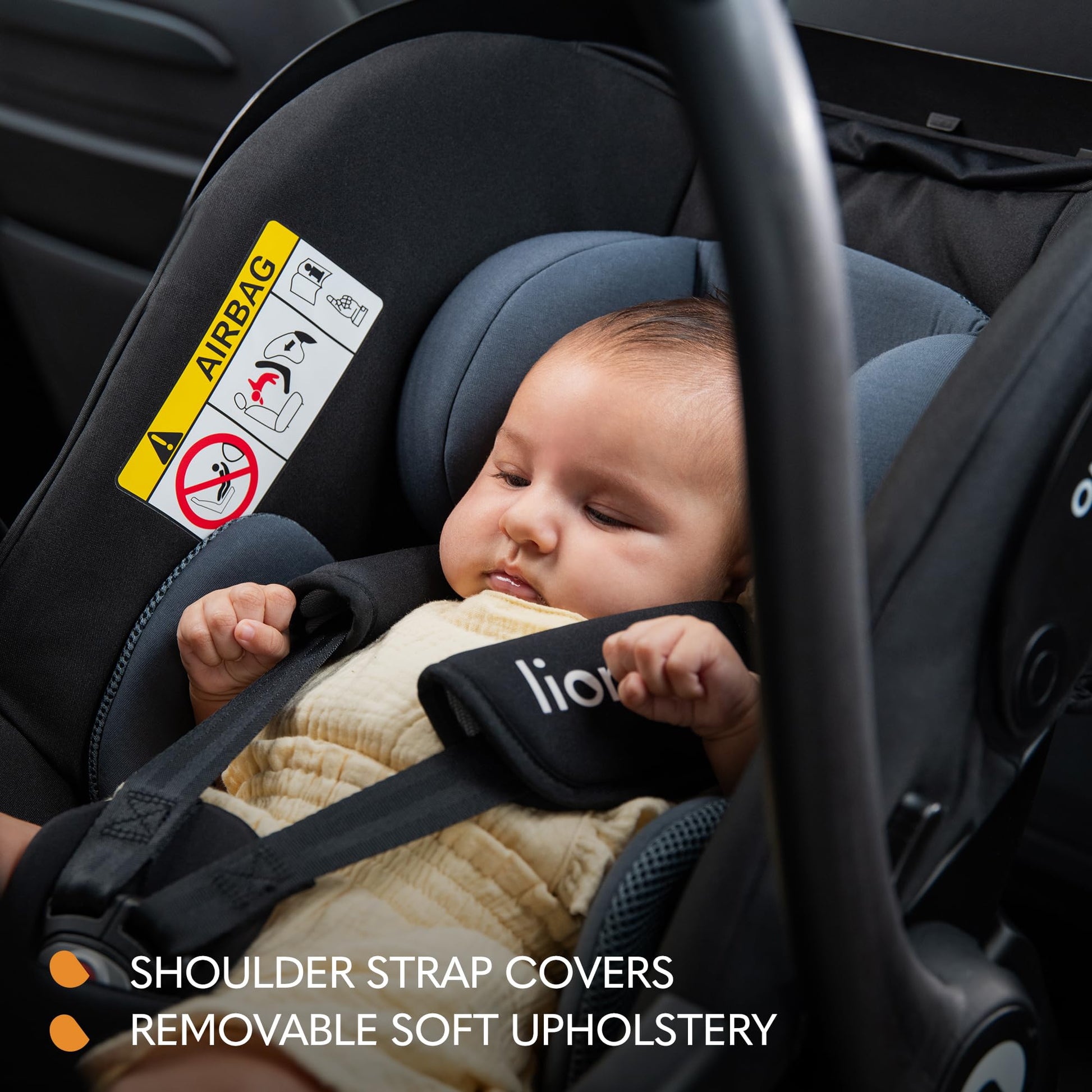 LIONELO ASTRID i-Size Baby Autositz 40-87 cm, Babyschale Gruppe 0+, Rückwärtsgerichtete Montage, 3-Punkt-Sicherheitsgurt Seitenschutz, Sitzeinlage Dri-Seat - Meloni2