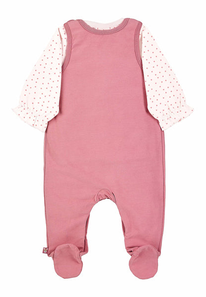 Sterntaler Baby Mädchen Strampler GOTS Set Emmi - Strampler Baby, Babystrampler - aus Single Jersey mit Esel Applikation - rosa