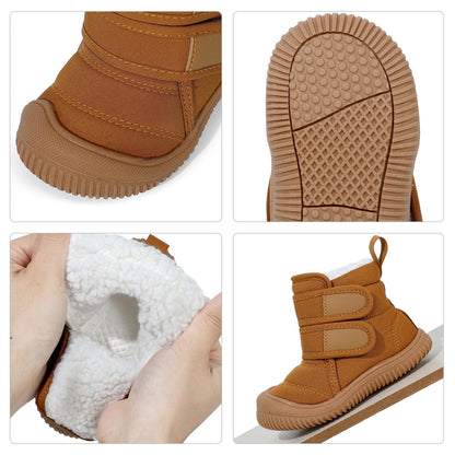MASOCIO Winter Shoes Baby Boots Boys Girls Toddler Winter Boots Plush Flat Rubber Non-Slip Size 19-27 EU