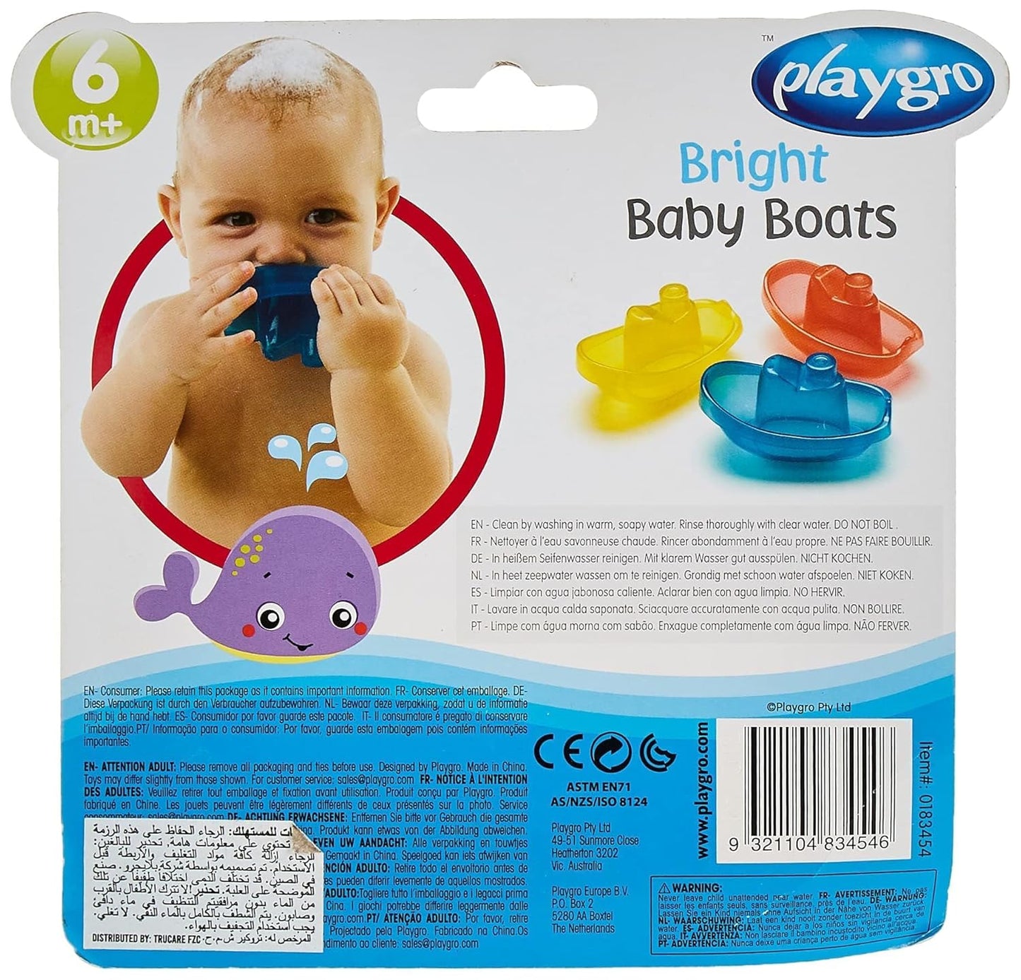 Playgro Bade-Boote 3-tlg. - Wasserspielzeug - Babyspielzeug - Spielzeug - Kleinkinder - Babywasserspielzeug - Babyboote - farbig