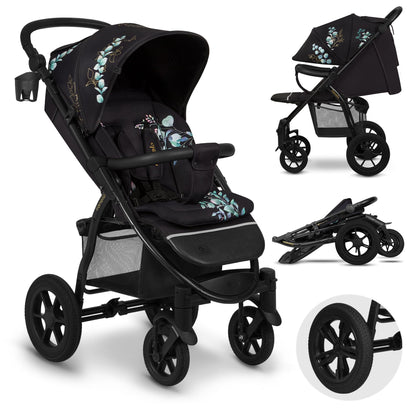 LIONELO Annet Plus Buggy up to 22 kg with Reclining Function, Small Folding Pushchair with Accessories, EVA Foam Wheels, Mosquito Net, Foot Cover Drink Holder, Basket Dreamin