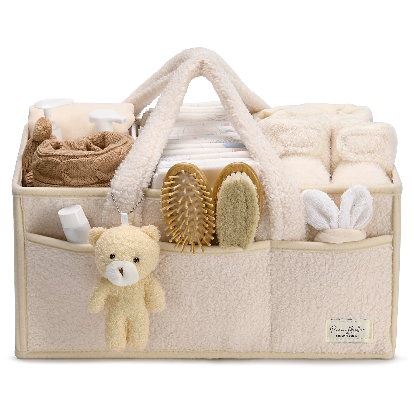 Baby Windel Caddy Organizer für Wickelauflage, Aufbewahrungskorb für Windeln und Tücher, Geschenk für Babyparty, Autowagen Organizer, Kindergarten Windel Organizer, Laptop