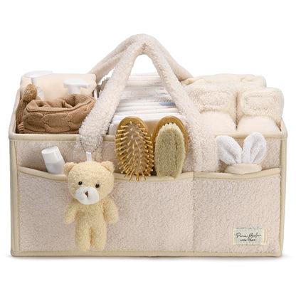 Baby Windel Caddy Organizer für Wickelauflage, Aufbewahrungskorb für Windeln und Tücher, Geschenk für Babyparty, Autowagen Organizer, Kindergarten Windel Organizer, Laptop