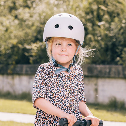 Scoot and Ride Baby Helmet with Adjustable Straps - Matte Finish - Small and Medium - Includes LED Safety Light and Soft Fleece Padding for Extra Protection