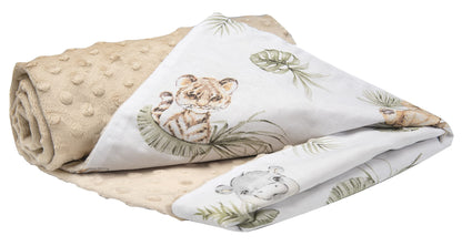 Medi Partners Babydecken Baby 100% Baumwolle Krabbeldecke Babydecke 75x100cm doppelseitig Kinderbett Minky Kuscheldecke Kinderwagen (REH mit grauem Minky)
