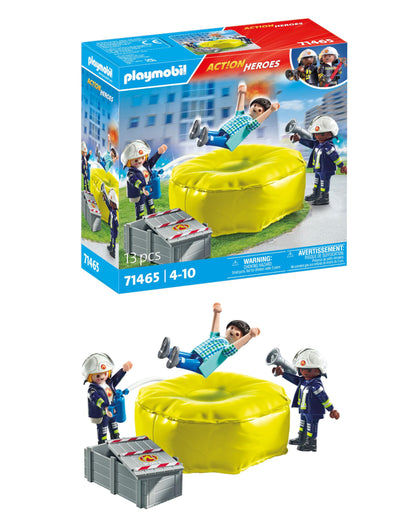 PLAYMOBIL Action Heroes 71464 Fire Boat with Aqua Scooter, Exciting Water Rescue, Includes Diving Goggles, Flippers and Life Jacket, Realistic Toy for Children from 4 Years
