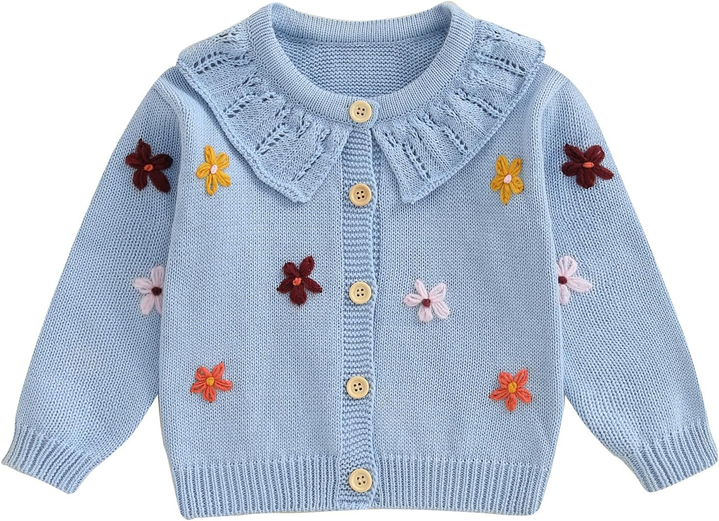 FOMOYUU Strickjacke für Kleinkinder und Neugeborene, Mädchen, langärmelig, Knopfleiste, Sweatshirt, Jacke, Herbst-Outfits
