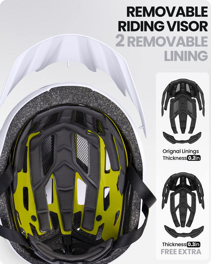 OutdoorMaster MIPS Bike Helmet - Two removable inner linings &amp; ventilation in multi-environment - Bike helmet in mountain, highway for youth &amp; adults 