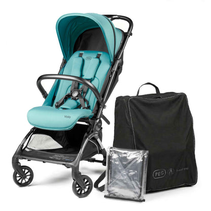 PEG Leichter Buggy Volo mit Regenschutz, Handgepäckgröße, Flugzeuggeeignet, Kompakt, Ab Geburt bis 22 kg, Reisetasche Inklusive, Malva