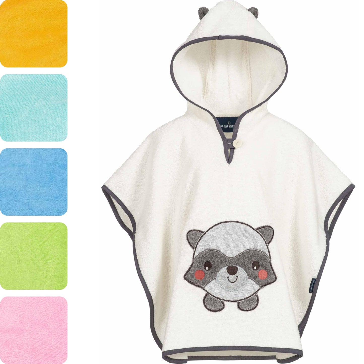 Morgenstern Bath Poncho Children's Baby Girls Boys 100% Cotton Oeko-Tex Baby Bath Towel Hooded Towel Bathrobe Terry Cloth
