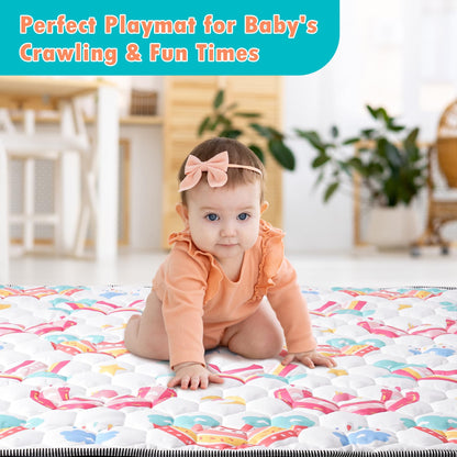NiBaby Baby Crawling Mat 127x127cm, Foldable Play Mat for Baby with Non-Slip Bottom, Hypoallergenic and Safe for Babies, Crawling Blanket Baby Ideal for Indoor and Outdoor Use (Rainbow) 