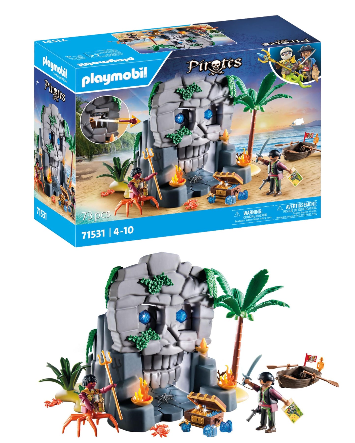 PLAYMOBIL | Pirates | Gefahr durch Riesenhai | Piratenspielzeug | Spielzeugfiguren | Spielzeug für Kinder ab 4 Jahren | 71793