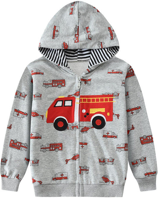 CM-Kid Hoodie Boys Hoodie Zipper Sweat Jacket Long Sleeve Children Cotton Hooded Jacket Warm Tops Size 92-122 