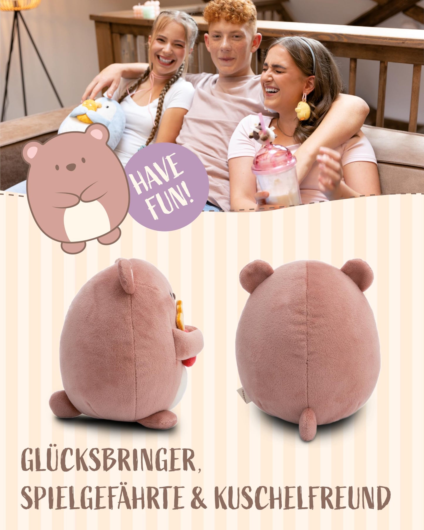 NICI MYMOCHI Fuchs Kuscheltier Geeks 16 cm mit Videospiel in Geschenkbox 11x12x6,5 cm, Flauschiges Stofftier zum Kuscheln, Spielen und Liebhaben - 61151