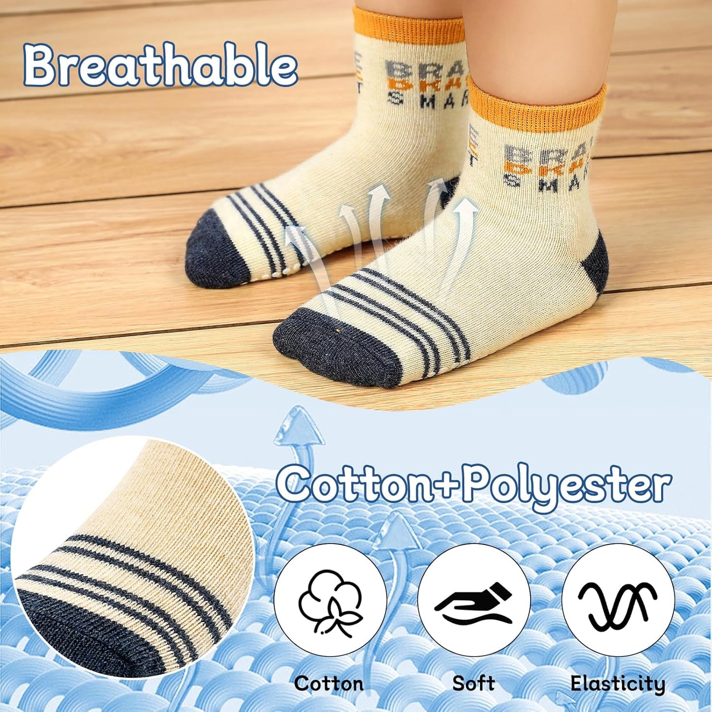 KOWAYI Stoppersocken Kinder 5/10 Paar ABS Rutschsocken Kinder Jungen, Mädchen, Baby Antirutschsocken 1-7 Jahre Grip Socken