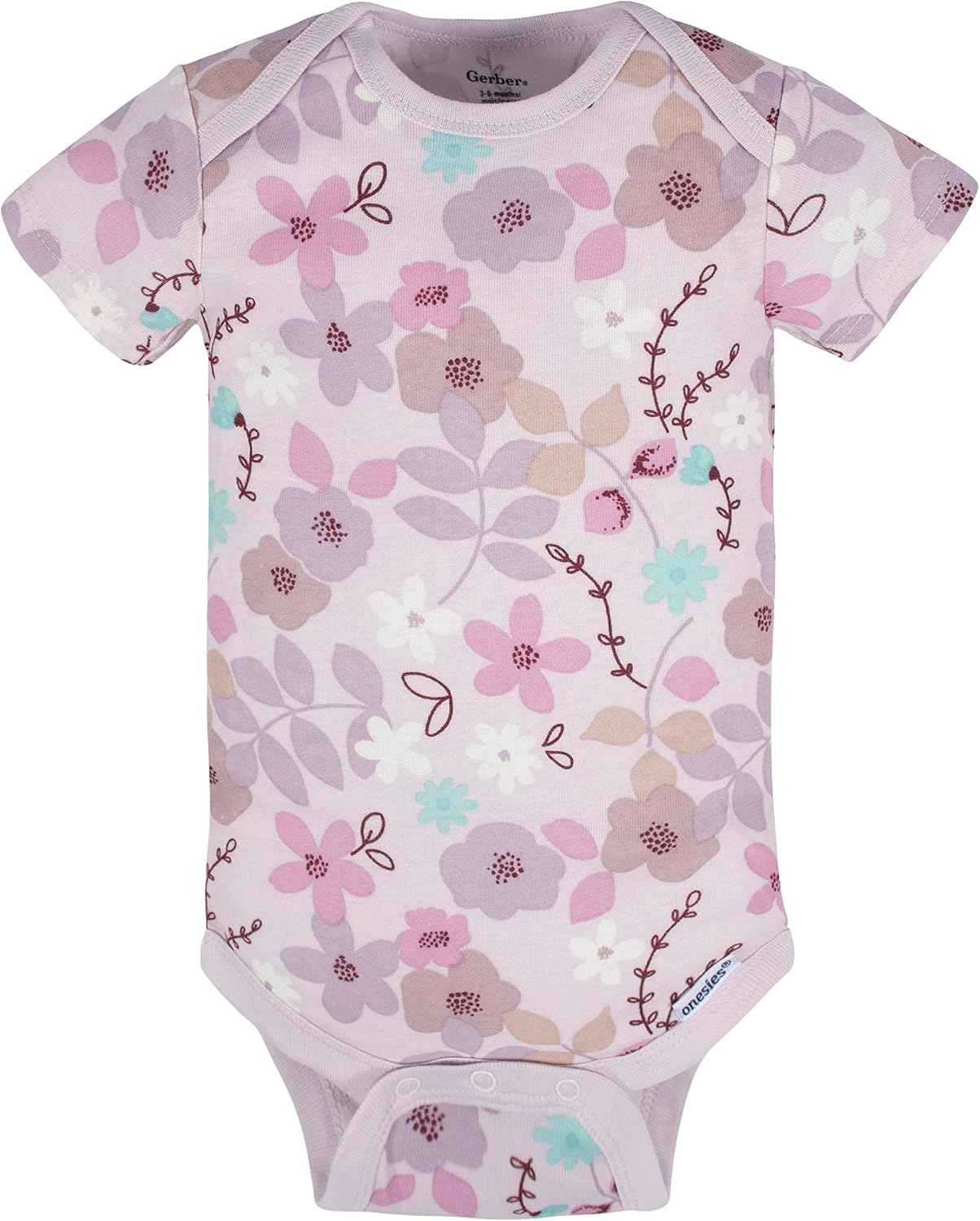 Baby-Mädchen 8er-Pack kurzärmlige Onesies-Bodys, Lavendelgarten, Neugeboren