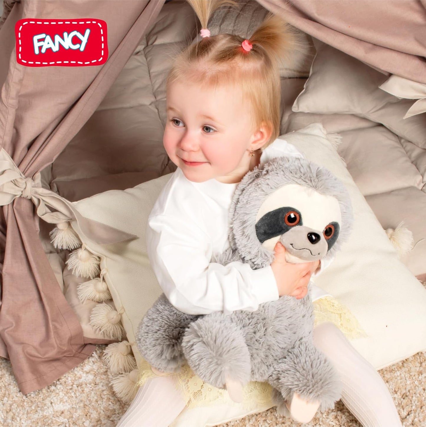 Fancy Faultier Kuscheltier 30 cm Kuschel Faultier Plüsch Sloth Stofftier Plüschtier Süß Plush lustige Geschenk für Kinder und Erwachsene, Mädchen und Jungen