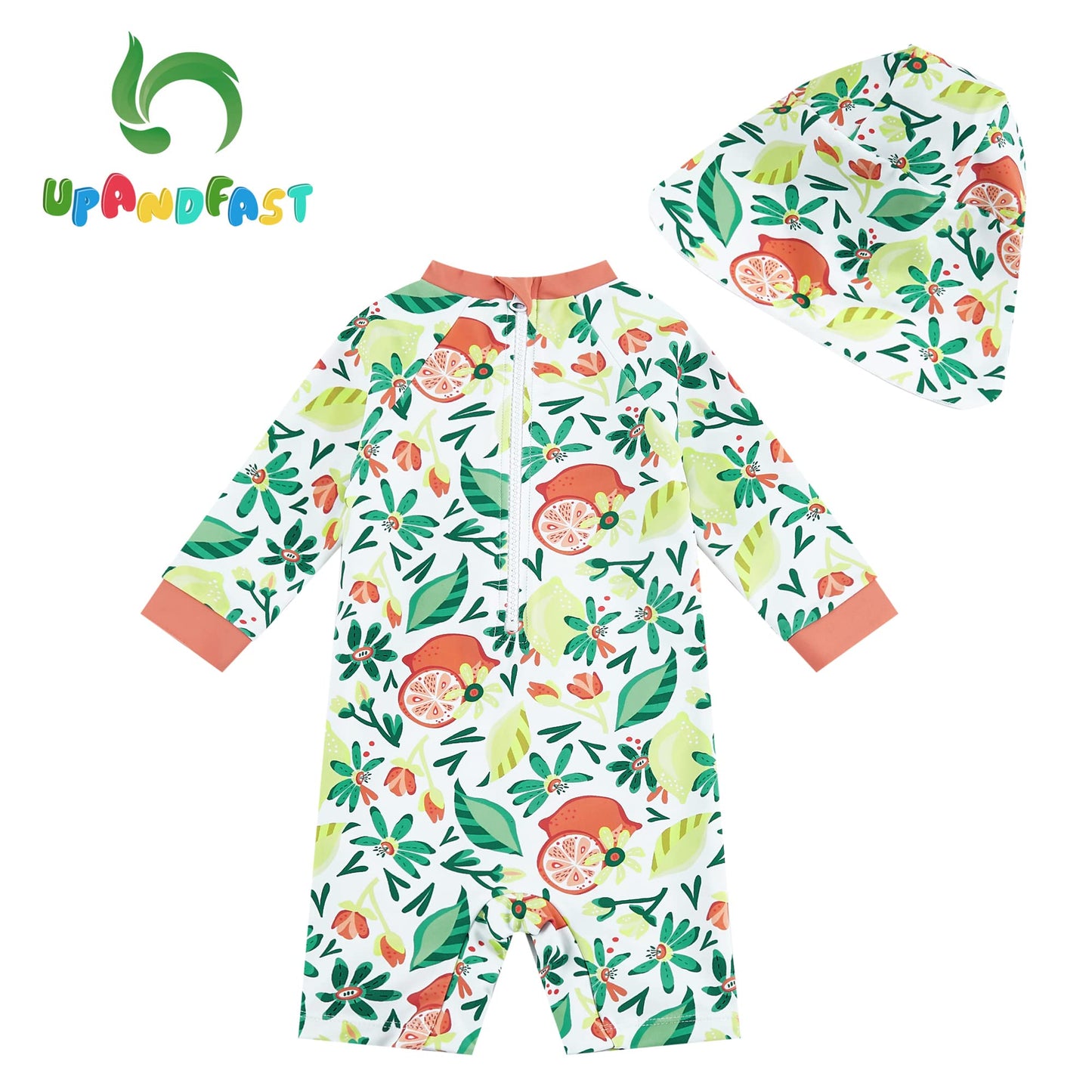 upandfast Baby Swimsuit with Buttons UV Protection Swimwear for Baby Girls 