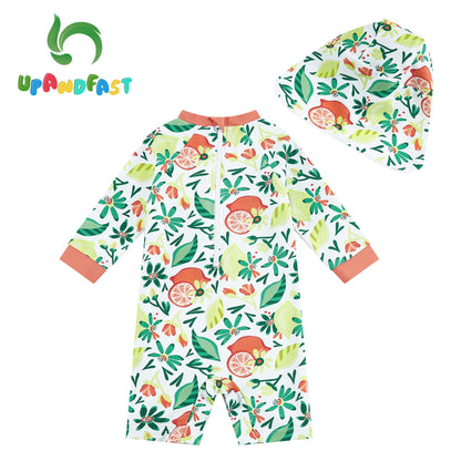 upandfast Baby Swimsuit with Buttons UV Protection Swimwear for Baby Girls 