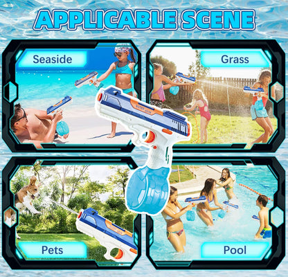 Wasserpistole Kinder – 1200ML Wasserspritzpistole mit 8–10m Reichweite, Outdoor Spielzeug für Sommer, Strand, Pool & Garten – Wasserblaster große reichweite für Jungen & Mädchen (Rot)